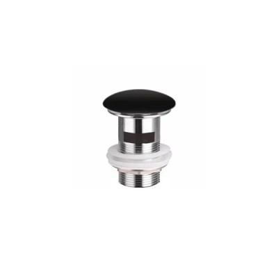 Донный клапан Ceramicanova CN2000MBx, для раковины с системой Click-Clack, с переливом, черный матовый