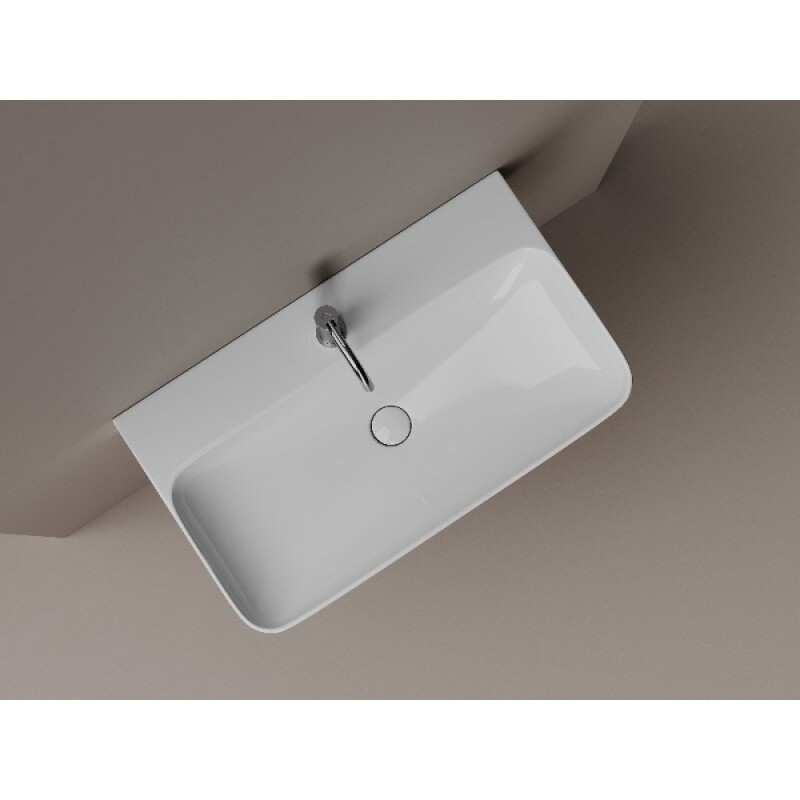 Раковина Ceramicanova Aura CN2006, 80 см, подвесная, сантехфарфор, цвет белый