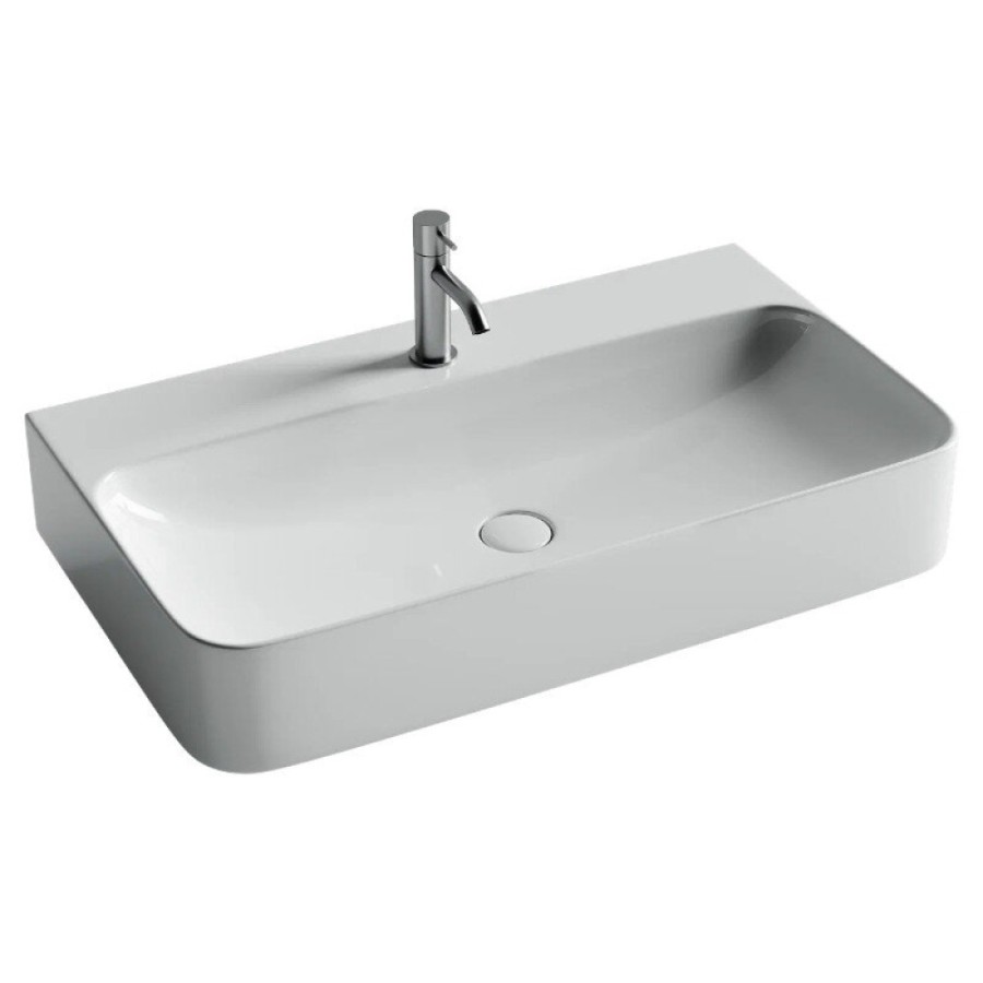 Раковина Ceramicanova Aura CN2006, 80 см, подвесная, сантехфарфор, цвет белый