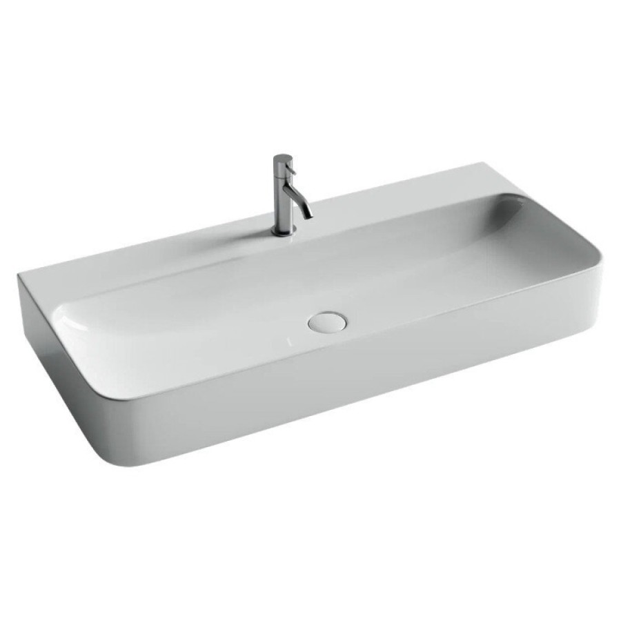 Раковина Ceramicanova Aura CN2007, 100 см, подвесная, сантехфарфор, цвет белый
