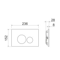 Инсталляция Ceramicanova Envision с унитазом Ceramicanova Play CN3001_1001CH_1000 Rimless CN3001, крышка микролифт, сантехфарфор, клавиша Round хром глянцевый