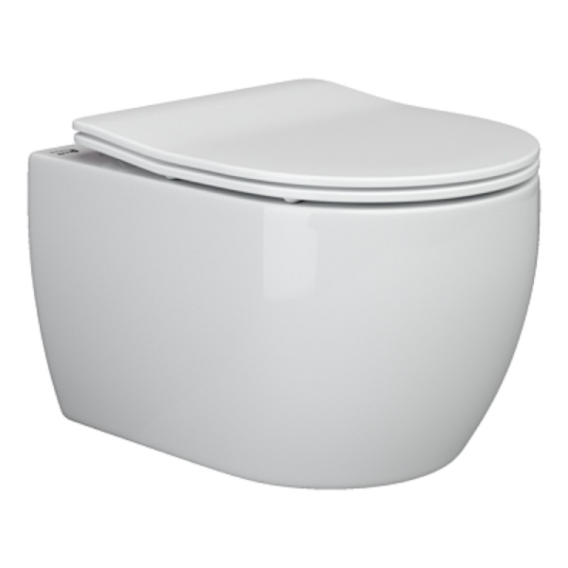 Сет 4 в 1: инсталляция Ceramicanova Envision с подвесным унитазом Play CN3001_1001M_1000 Rimless CN3001, сантехфарфор, шумоизоляция, кнопка смыва Round хром матовый
