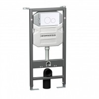 Инсталляция Ceramicanova Envision с унитазом Ceramicanova Play CN3001_1001W_1000 Rimless CN3001, крышка микролифт, клавиша Round белый матовый