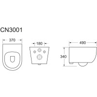 Подвесной безободковый унитаз Ceramicanova Play CN3001 Rimless, крышка микролифт, сантехфарфор