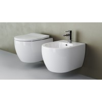 Подвесной безободковый унитаз Ceramicanova Play CN3001 Rimless, крышка микролифт, сантехфарфор