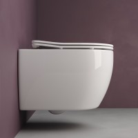 Подвесной безободковый унитаз Ceramicanova Play CN3001 Rimless, крышка микролифт, сантехфарфор