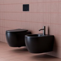 Биде Ceramicanova Play 37 x 49 x 30 см, подвесное, цвет черный матовый, CN3002MB, сантехфарфор