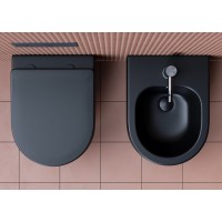 Биде Ceramicanova Play 37 x 49 x 30 см, подвесное, цвет черный матовый, CN3002MB, сантехфарфор