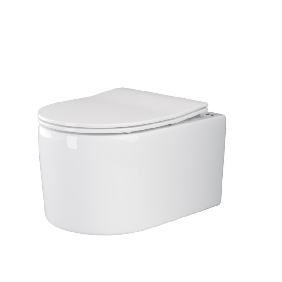 Подвесной безободковый унитаз Ceramicanova Moments CN3003 Rimless, крышка микролифт, сантехфарфор