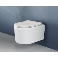 Подвесной безободковый унитаз Ceramicanova Moments CN3003 Rimless, крышка микролифт, сантехфарфор
