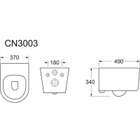 Подвесной безободковый унитаз Ceramicanova Moments CN3003 Rimless, крышка микролифт, сантехфарфор