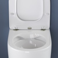 Подвесной безободковый унитаз Ceramicanova Moments CN3003 Rimless, крышка микролифт, сантехфарфор