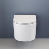 Подвесной безободковый унитаз Ceramicanova Moments CN3003 Rimless, крышка микролифт, сантехфарфор