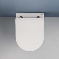 Подвесной безободковый унитаз Ceramicanova Moments CN3003 Rimless, крышка микролифт, сантехфарфор