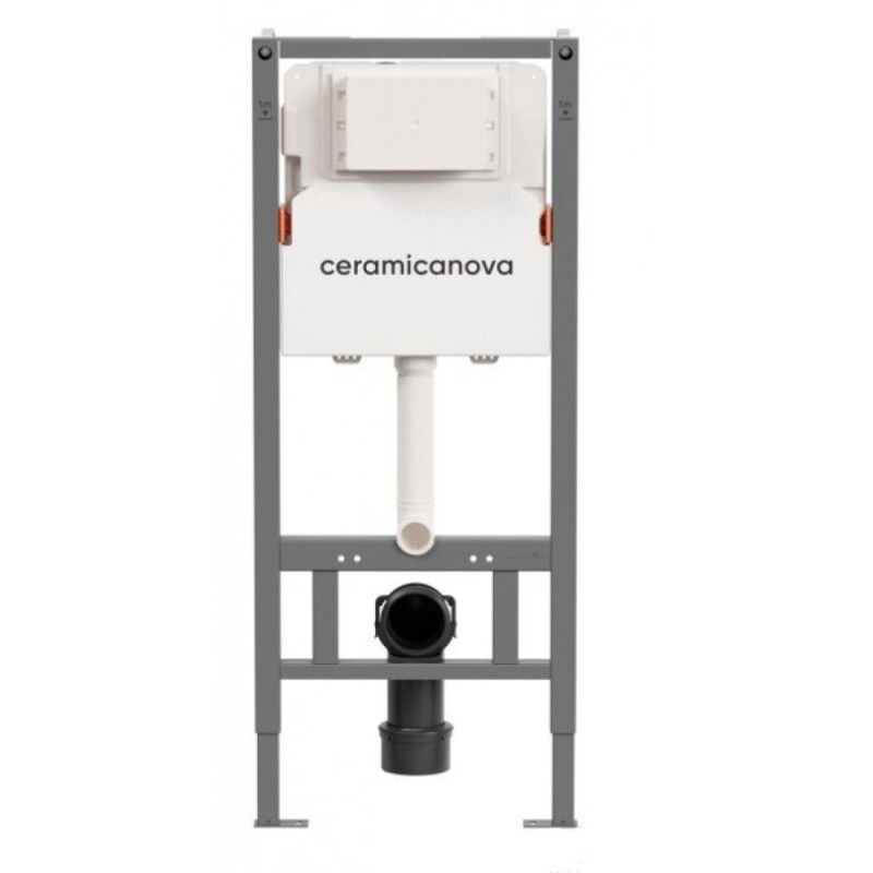 Инсталляция Ceramicanova Balance CN3005_121002CH, с безободковым унитазом New Day, сиденье микролифт, клавиша Square хром