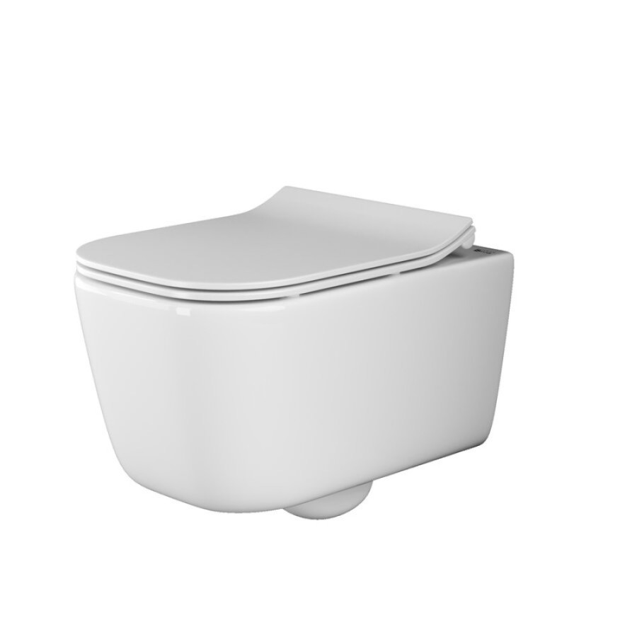Подвесной унитаз Ceramicanova New Day Rimless CN3005 35 x 51 x 36 см безободковый, с сиденьем Soft Close, сантехфарфор