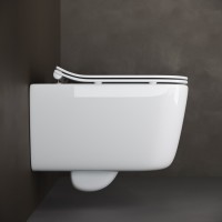 Подвесной унитаз Ceramicanova New Day Rimless CN3005 35 x 51 x 36 см безободковый, с сиденьем Soft Close, сантехфарфор