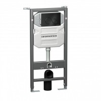 Инсталляция Ceramicanova Envision с унитазом Ceramicanova Metric CN3007_1001B_1000 Rimless CN3007, крышка микролифт, сантехфарфор, клавиша Round чёрный матовый