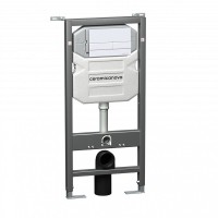 Инсталляция Ceramicanova Envision с унитазом Ceramicanova Metric CN3007_1002W_1000 Rimless CN3007, крышка микролифт, клавиша Flat белый матовый
