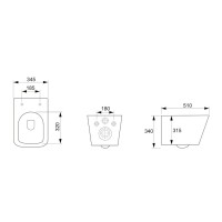 Подвесной безободковый унитаз Ceramicanova Metric CN3007 Rimless, крышка микролифт, сантехфарфор