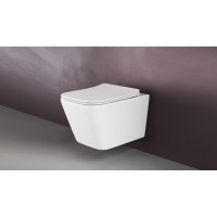 Подвесной безободковый унитаз Ceramicanova Metric CN3007 Rimless, крышка микролифт, сантехфарфор
