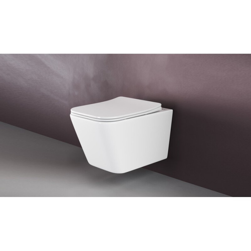 Подвесной безободковый унитаз Ceramicanova Metric CN3007 Rimless, крышка микролифт, сантехфарфор