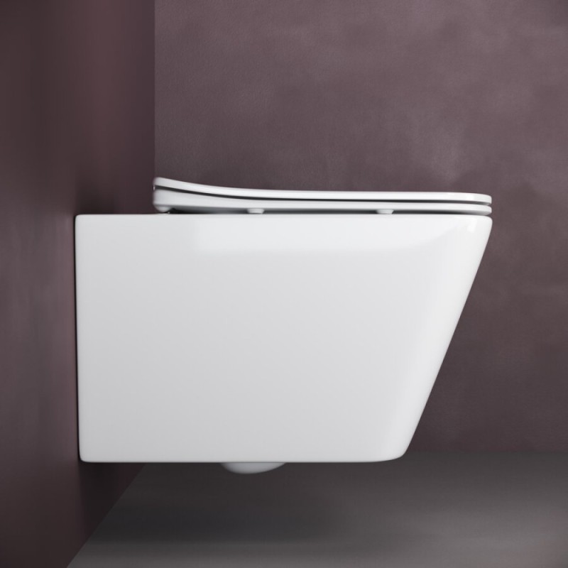 Подвесной безободковый унитаз Ceramicanova Metric CN3007 Rimless, крышка микролифт, сантехфарфор