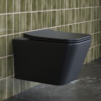 Подвесной безободковый унитаз Ceramicanova Metric CN3007MB Rimless, крышка микролифт, черный матовый