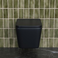 Подвесной безободковый унитаз Ceramicanova Metric CN3007MB Rimless, крышка микролифт, черный матовый