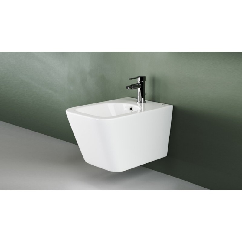 Биде Ceramicanova Metric CN3008 подвесное, 1 отверстие под смеситель, белый, сантехфарфор