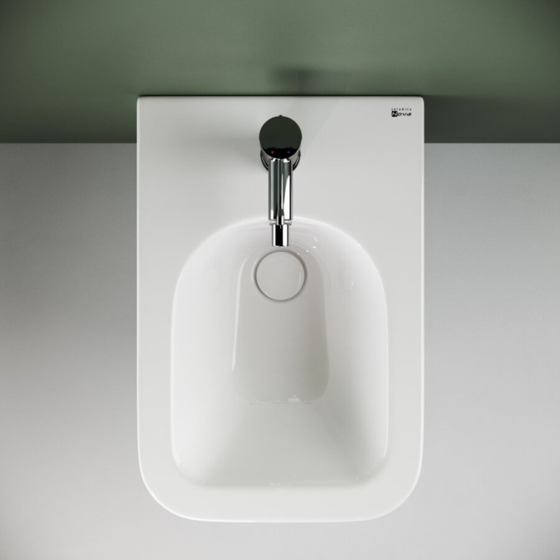 Биде Ceramicanova Metric CN3008 подвесное, 1 отверстие под смеситель, белый, сантехфарфор