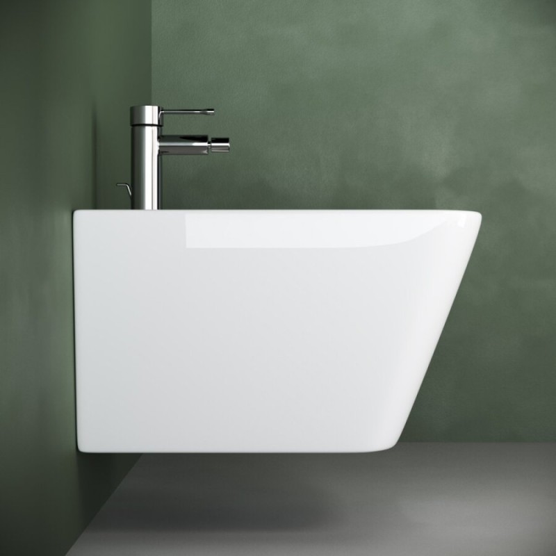 Биде Ceramicanova Metric CN3008 подвесное, 1 отверстие под смеситель, белый, сантехфарфор