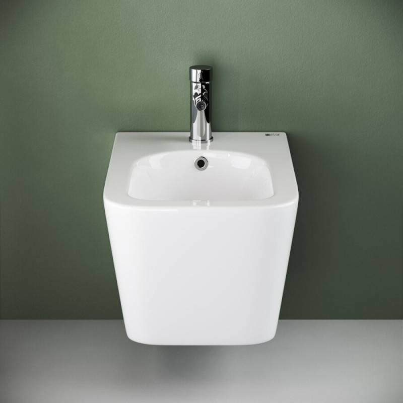 Биде Ceramicanova Metric CN3008 подвесное, 1 отверстие под смеситель, белый, сантехфарфор