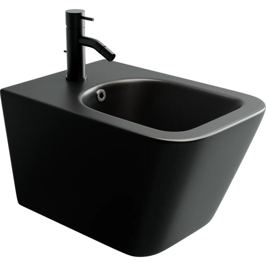 Биде подвесное Ceramicanova Metric, черный матовый, CN3008MB, сантехфарфор