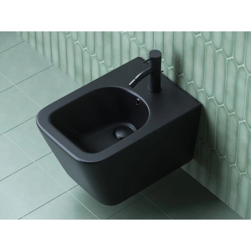 Биде подвесное Ceramicanova Metric, черный матовый, CN3008MB, сантехфарфор