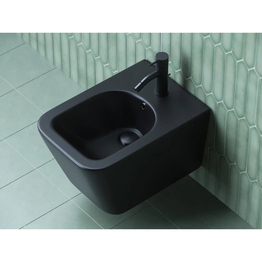Биде подвесное Ceramicanova Metric, черный матовый, CN3008MB, сантехфарфор