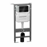 Инсталляция Ceramicanova Envision с унитазом Ceramicanova Forma CN3009_1002B_1000 Rimless CN3009, крышка микролифт, сантехфарфор, клавиша Flat черный матовый