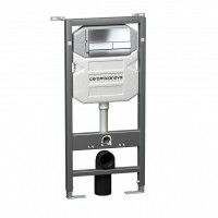 Инсталляция Ceramicanova Envision с унитазом Ceramicanova Forma CN3009_1002CH_1000 Rimless CN3009, крышка микролифт, сантехфарфор, клавиша Flat хром глянцевый