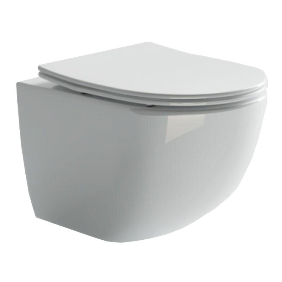Подвесной унитаз Ceramicanova Forma Rimless CN3009 безободковый, с сиденьем Soft Close, сантехфарфор