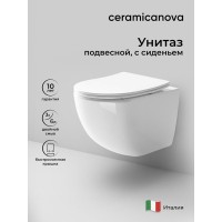 Подвесной унитаз Ceramicanova Forma Rimless CN3009 безободковый, с сиденьем Soft Close, сантехфарфор