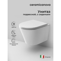 Подвесной унитаз Ceramicanova Forma CN3011 Rimless безободковый, с сиденьем Soft Close, сантехфарфор