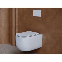 Подвесной унитаз Ceramicanova Noel CN3013 Rimless, безободковый, крышка микролифт, белый, сантехфарфор