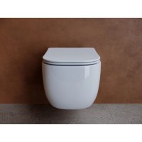 Подвесной унитаз Ceramicanova Noel CN3013 Rimless, безободковый, крышка микролифт, белый, сантехфарфор