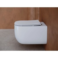 Подвесной унитаз Ceramicanova Noel CN3013 Rimless, безободковый, крышка микролифт, белый, сантехфарфор