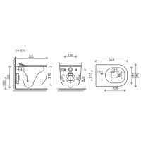 Подвесной унитаз Ceramicanova Noel CN3013 Rimless, безободковый, крышка микролифт, белый, сантехфарфор