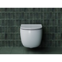 Подвесной унитаз Ceramicanova Long Rimless, безободковый, крышка микролифт, белый, CN3015