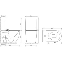 Напольный безободковый унитаз Ceramicanova Metropol CN4001 Rimless, крышка микролифт, сантехфарфор