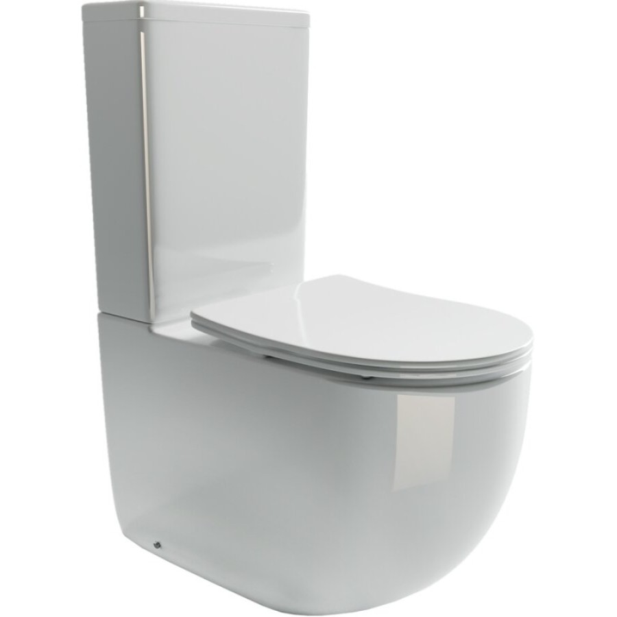 Напольный безободковый унитаз Ceramicanova Metropol CN4001 Rimless, крышка микролифт, сантехфарфор