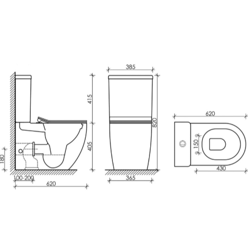 Унитаз-компакт Ceramicanova Metropol CN4001-BMB/CN4001-TMB, безободковый, быстросъемная крышка-сиденье микролифт, цвет черный матовый, сантехфарфор