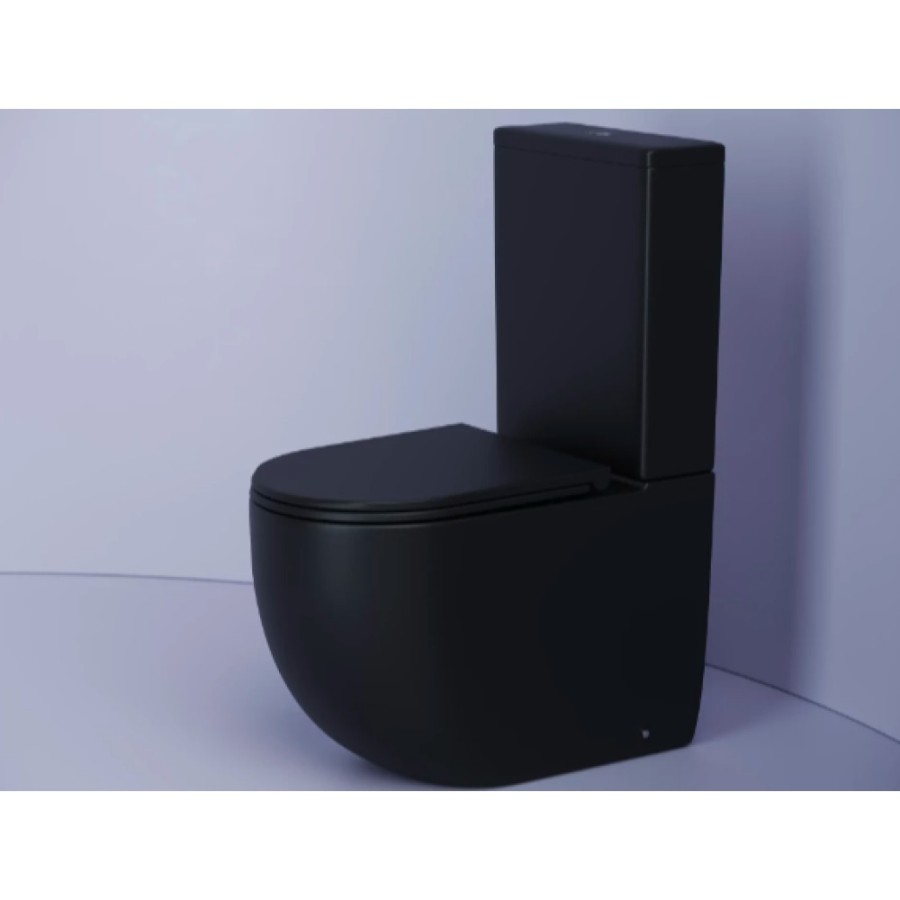 Унитаз-компакт Ceramicanova Metropol CN4001-BMB/CN4001-TMB, безободковый, быстросъемная крышка-сиденье микролифт, цвет черный матовый, сантехфарфор